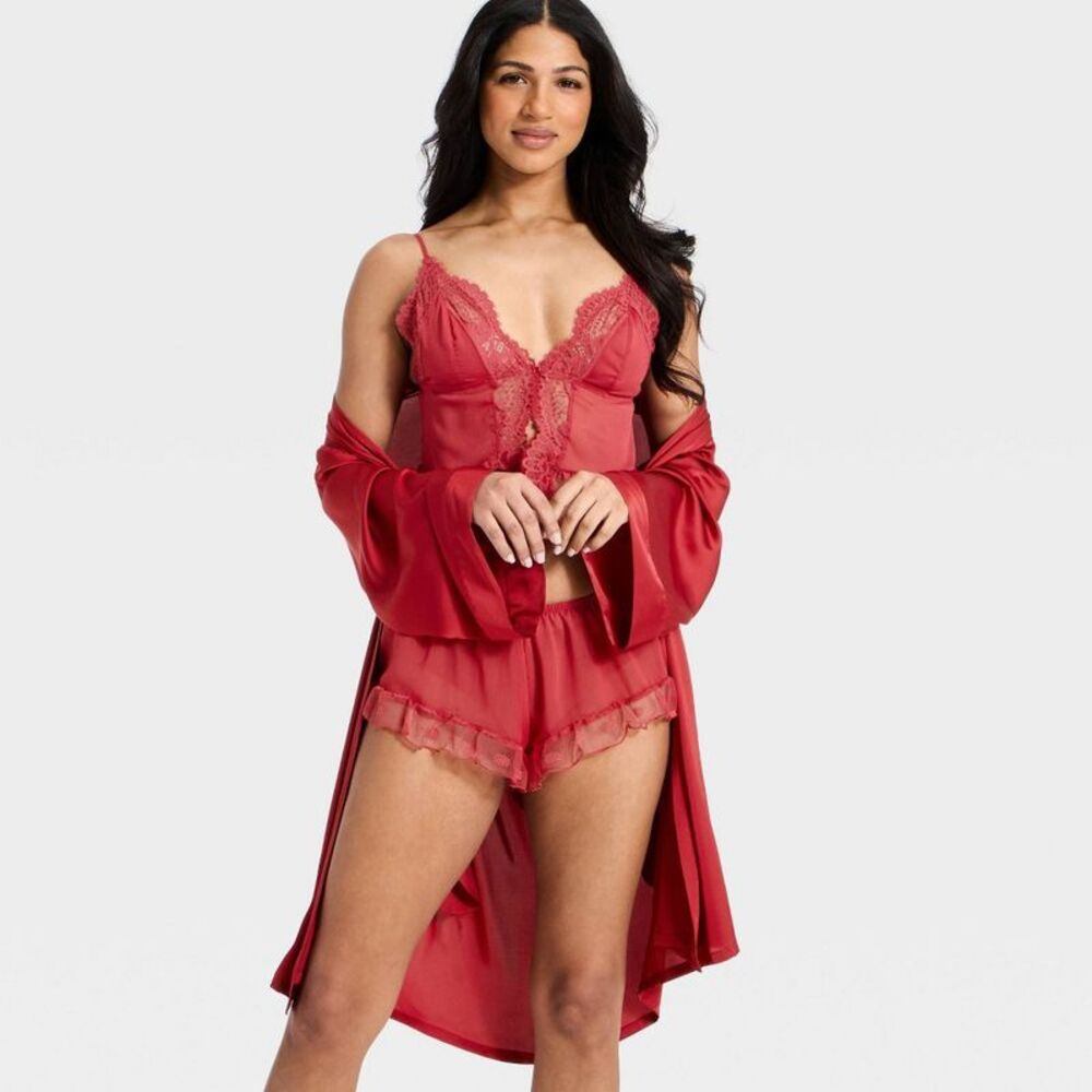 Women's Heirloom Lace Tap Set - Auden Berry Red XL - Picture 3 of 4